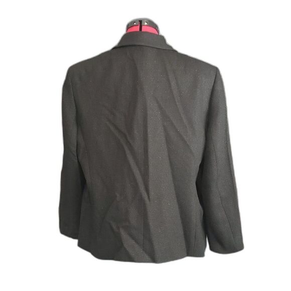 Suit Studio Blazer Women Plus Sz 18 Black Shimmer Long Sleeve Button Pockets NWT - Picture 4 of 11
